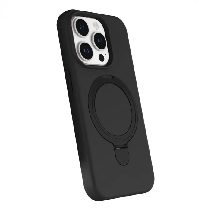 Apple İphone 15 Pro Max Regal Magsafe Standlı Kapak - Siyah