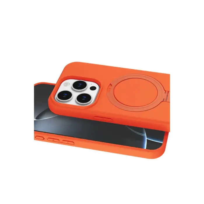 Apple İphone 15 Pro Max Regal Magsafe Standlı Kapak - Turuncu