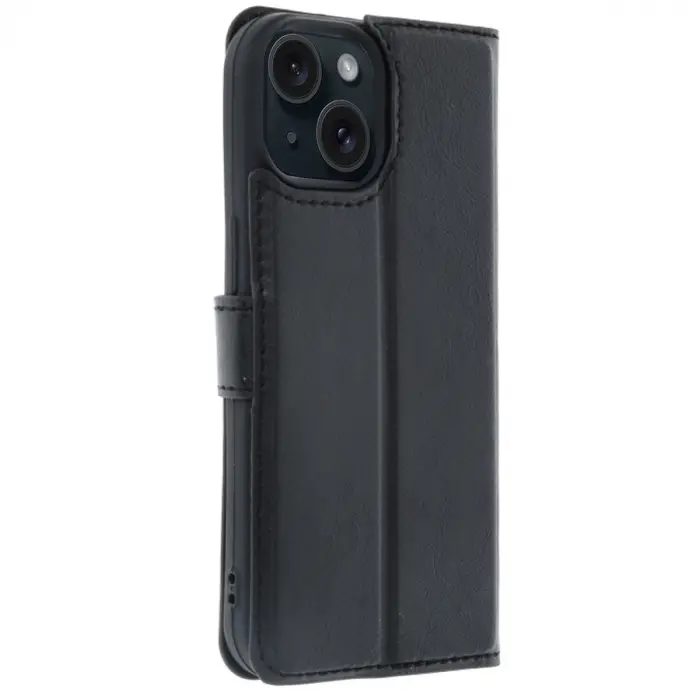 Apple İphone 15 Trend S Plus Kapaklı Kılıf - Siyah