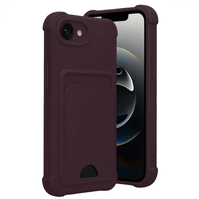 Apple İphone 16e Kelvin Kartvizitli Silikon - Derin Mor