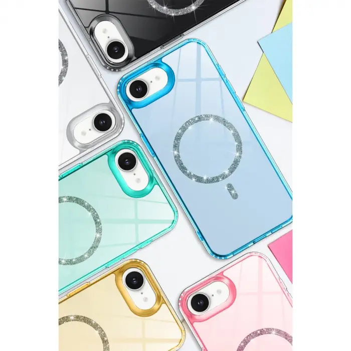 Apple İphone 16e Live Diamond Magsafe Kapak - Mavi