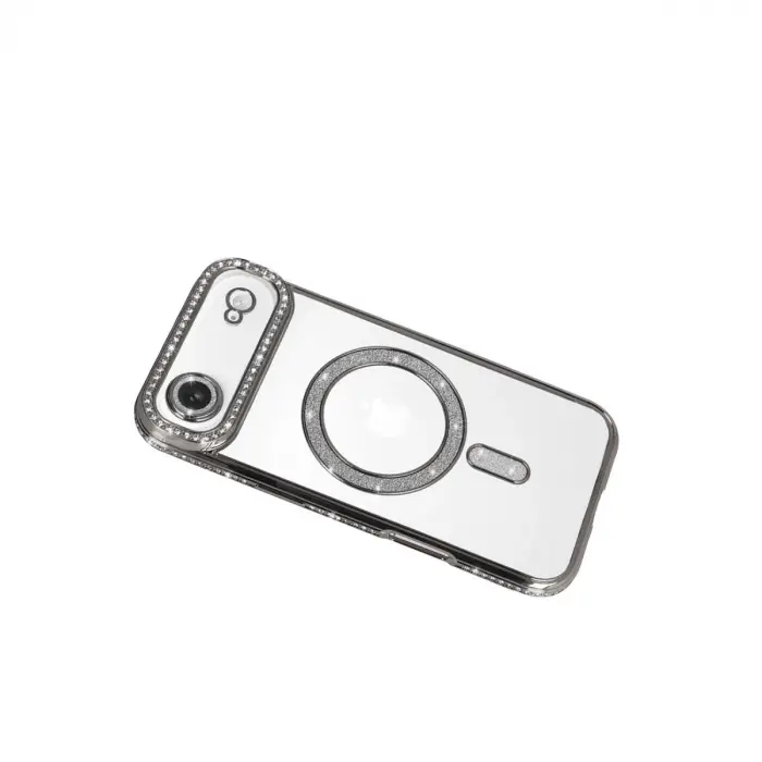 Apple İphone 17 Air Joke Simli Magneticsafe Kılıf - Gümüş