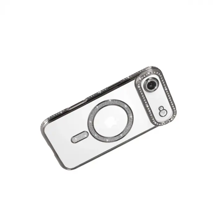 Apple İphone 17 Air Joke Simli Magneticsafe Kılıf - Gümüş