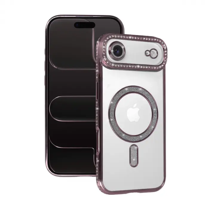 Apple İphone 17 Air Joke Simli Magneticsafe Kılıf - Pembe