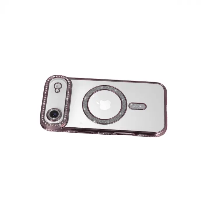 Apple İphone 17 Air Joke Simli Magneticsafe Kılıf - Pembe