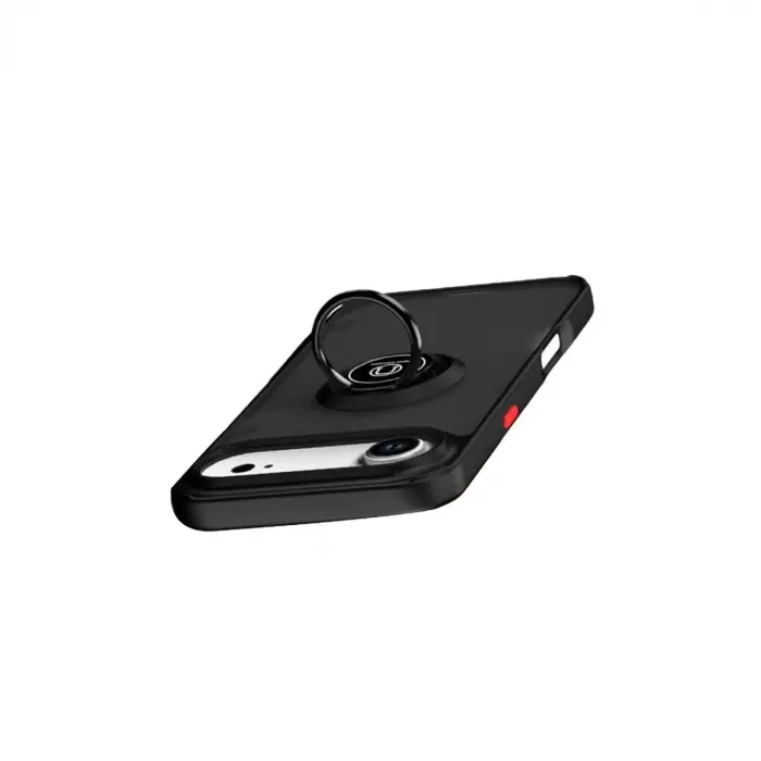 Apple İphone 17 Air Montreal Yüzüklü Silikon Kapak - Siyah