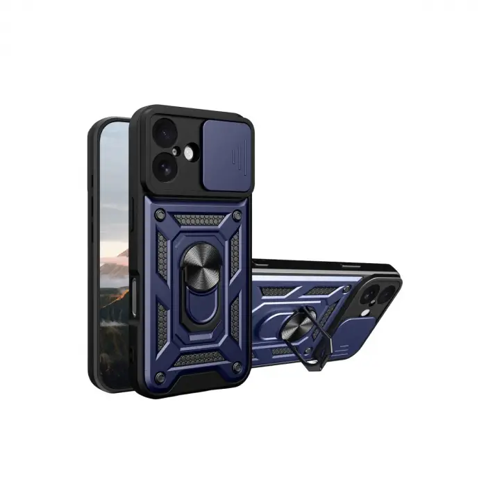 Apple İphone 17 Pars Lens Yüzüklü Silikon - Lacivert