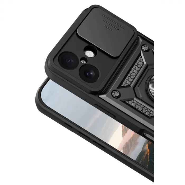 Apple İphone 17 Pars Lens Yüzüklü Silikon - Siyah