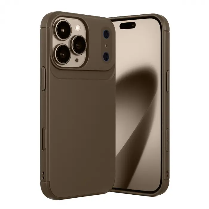 Apple İphone 17 Pro Auto Focus Karbon Kapak - Kahverengi