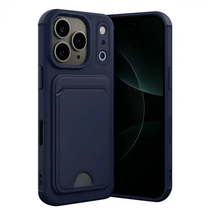 Apple İphone 17 Pro Kelvin Kartvizitli Silikon - Lacivert