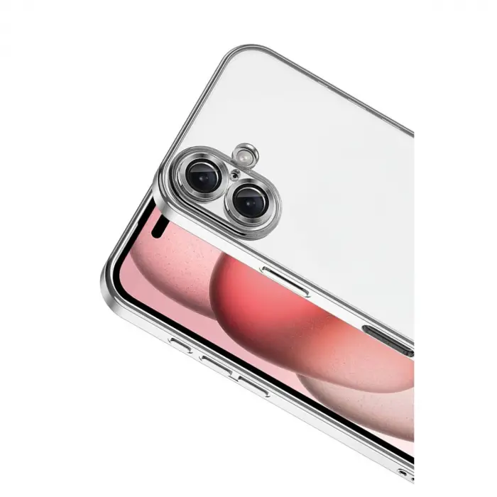 Apple İphone 17 Razer Lensli Silikon - Gümüş