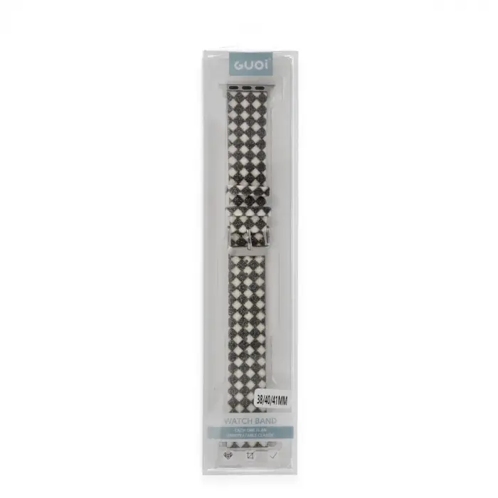 Apple Watch 42mm Karo Motif Kordon - Siyah