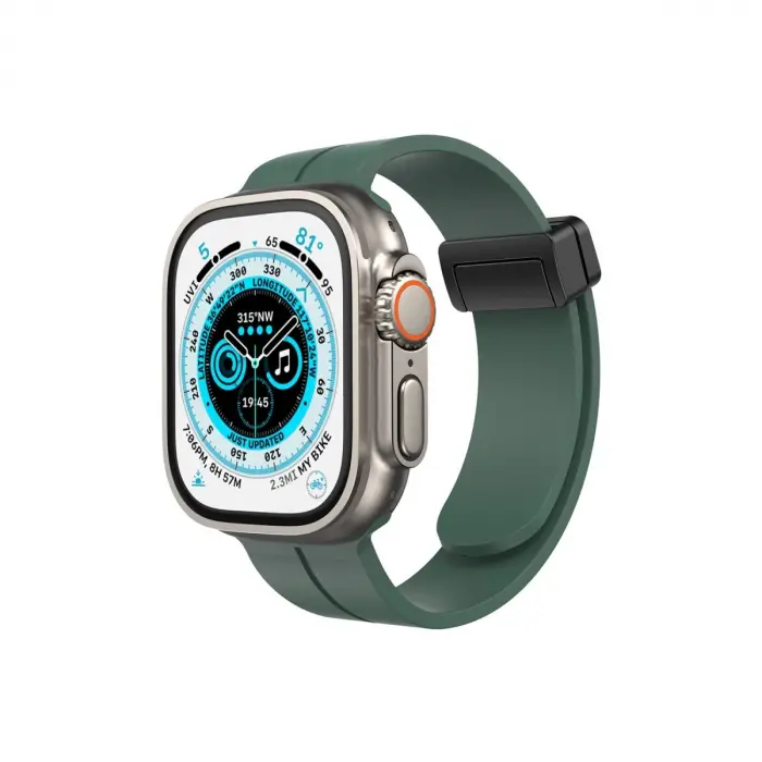 Apple Watch 42mm Kr412 Elegance Stylısh Kordon - Koyu Yeşil