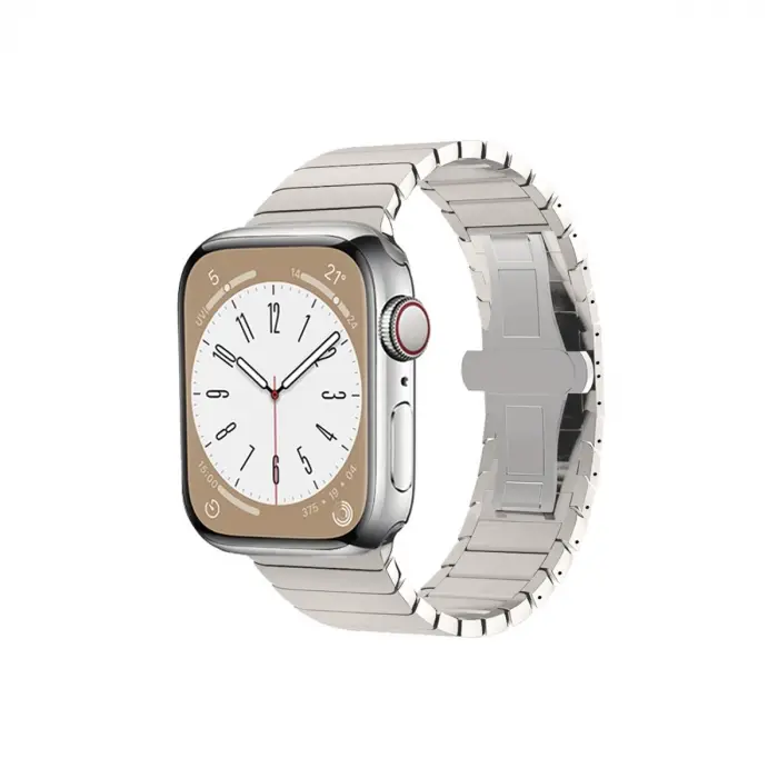 Apple Watch 42mm Kr413 Fine Steel Kordon - Yıldız Işığı