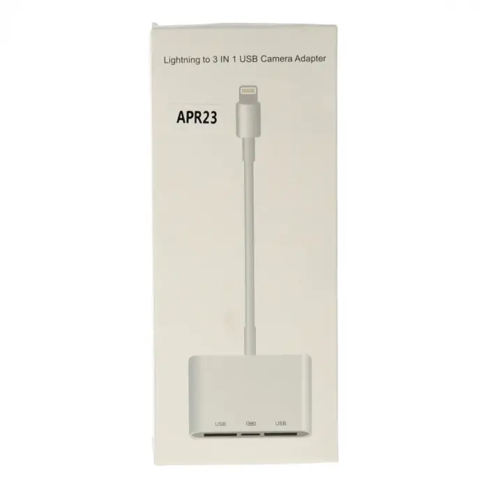 Apr23 Iphone Otg 3in1 - Beyaz