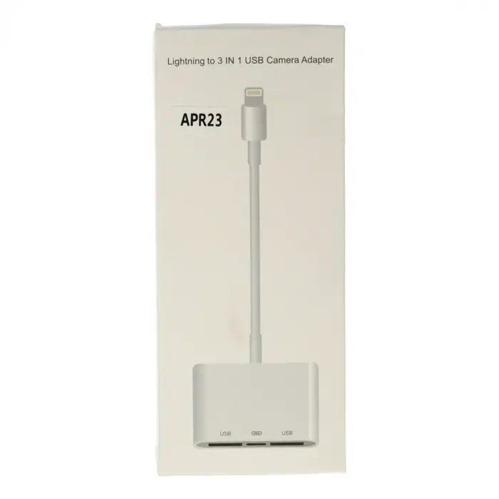 Apr23 Iphone Otg 3in1 - Beyaz