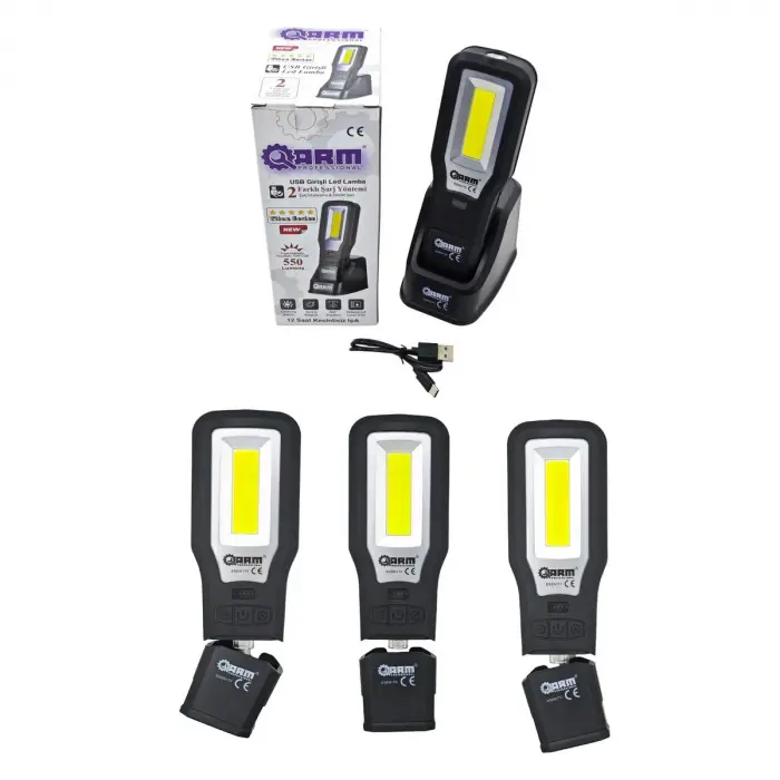 Arm 550 Lümen Ultraviyoleli Özellikli Miknatıslı Şarjlı Tamirci Feneri