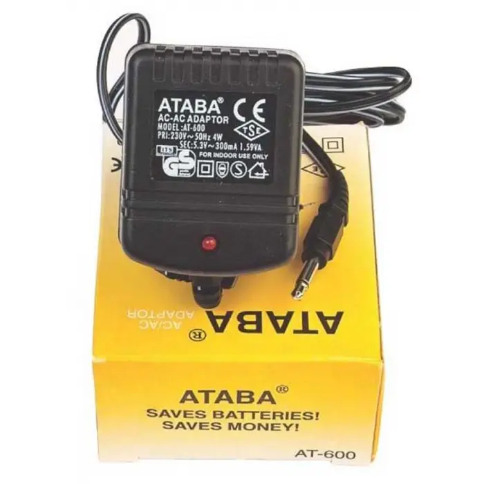 Ataba AT-600 3W, 5.3V 300MAH AC-AC Süpürge Adaptör (KDO)