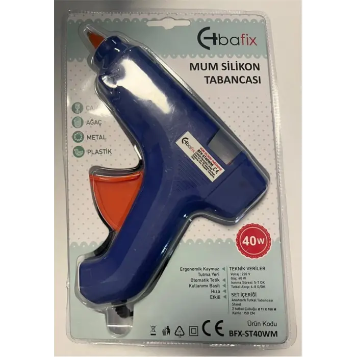 Bafix Mum Silikon Tabancası Mavi 40W (KDO)