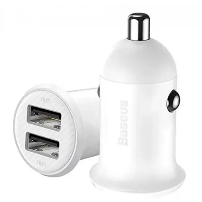BASEUS CCALLP-02 Grain Pro Araç İçi Şarj Cihazı Beyaz
