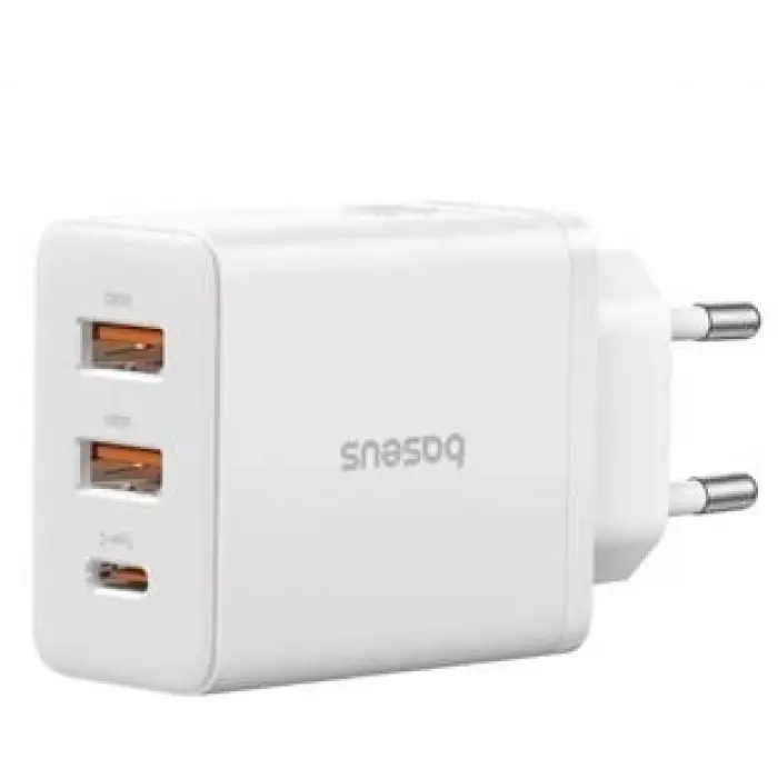 BASEUS P10111402213-00 Cube Hızlı 2 USB-A + Type-C 30W Şarj Cihazı Beyaz