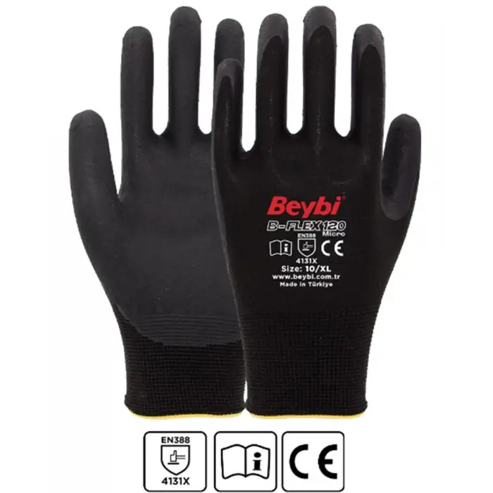 Beybi B-FLEX120 9Beden 12li Micro Köpük Nitril Eldiven (4131X) (KDO)
