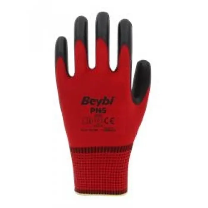 Beybi Nitril PMK PN5 Kırmzı Siyah 10 Beden 12li Paket