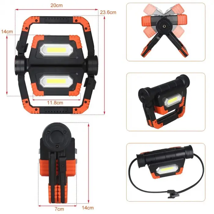 Bright Yd-858a  Cob Led Projektör Pilli El Feneri