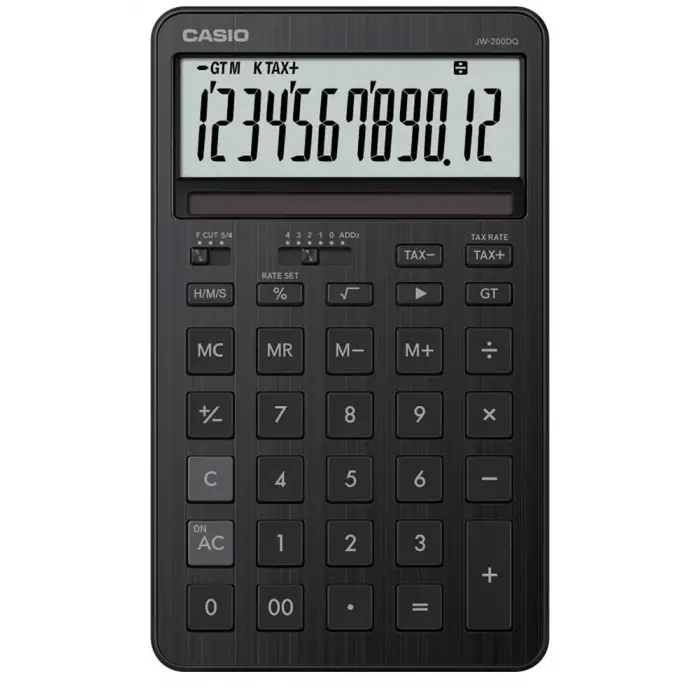 Casio JW-200DQ-BK 12 Hane Siyah Masa Üstü Hesap Makinesi