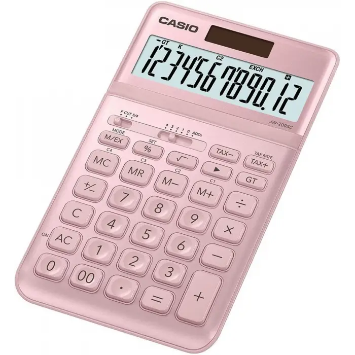 Casio JW-200SC-PK 12 Hane Pembe Masa Üstü Hesap Makinesi