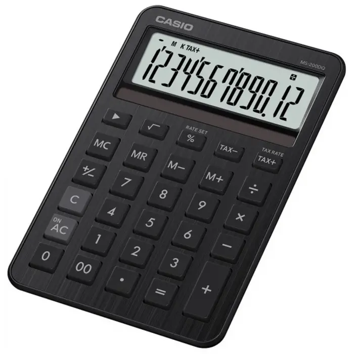 Casio MS-200DQ-BK 12 Hane Beyaz Masa Üstü Hesap Makinesi
