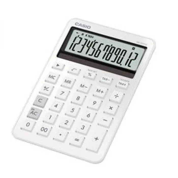 Casio MS-200DQ-WE 12 Hane Beyaz Üstü Hesap Makinesi