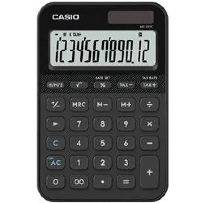 Casio MS-20YC-BK 12 Hane Siyah Masa Üstü Hesap Makinesi