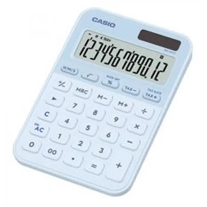 Casio MS-20YC-LB 12 Hane Açık Mavi Masa Üstü Hesap Makinesi