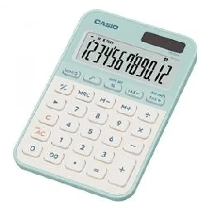 Casio MS-20YC-LG 12 Hane Pastel Yeşil Beyaz Masa Üstü Hesap Makinesi
