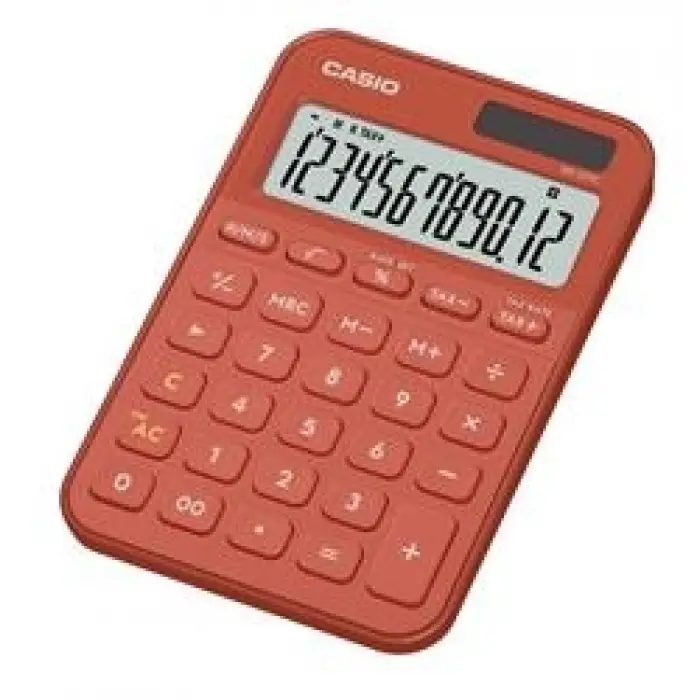 Casio MS-20YC-RD 12 Hane Kırmızı Masa Üstü Hesap Makinesi
