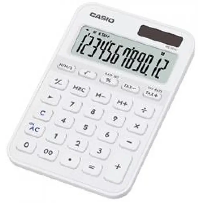 Casio MS-20YC-WE 12 Hane Beyaz Masa Üstü Hesap Makinesi