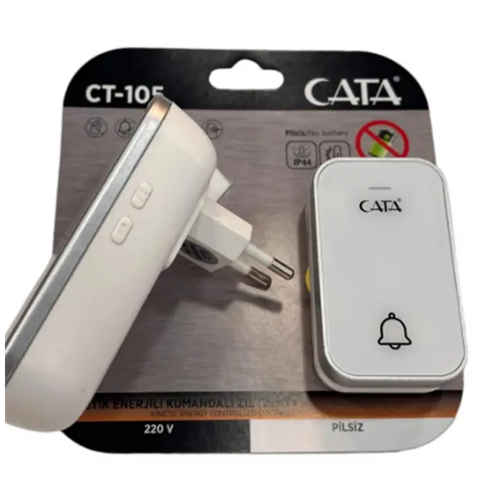 Cata Ct-105 Pilsiz 220v Enerjili Kumandalı Zil (Karışık Renk)