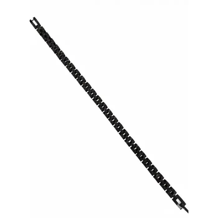 Siyah Çelik  Erkek Çelik Bileklik Boy 21.5 Cm / En 0.6 Mm  - Ebl0074