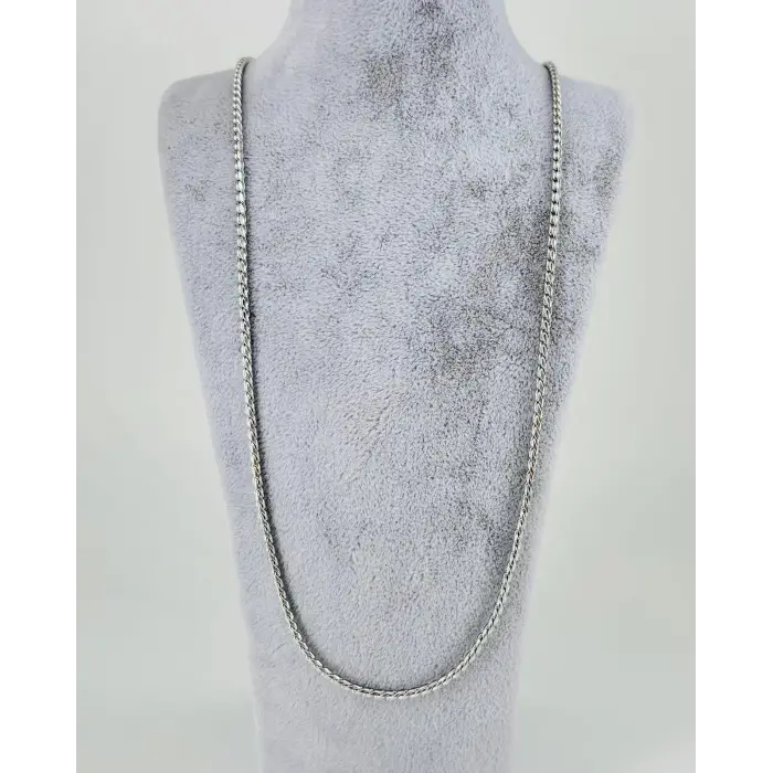 Rodyum Çelik Erkek Kolye 60 Cm - Ekl0033