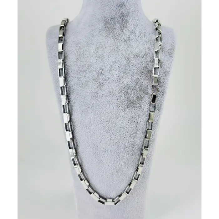 Rodyum Çelik Erkek Kolye 60 Cm - Ekl0015