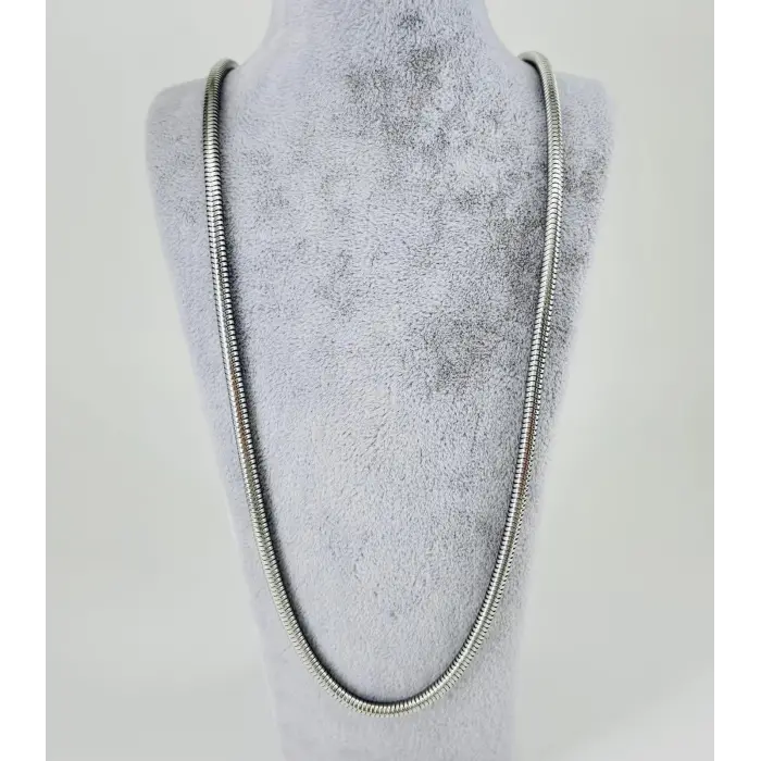 Rodyum Çelik Erkek Kolye 60 Cm - Ekl0020