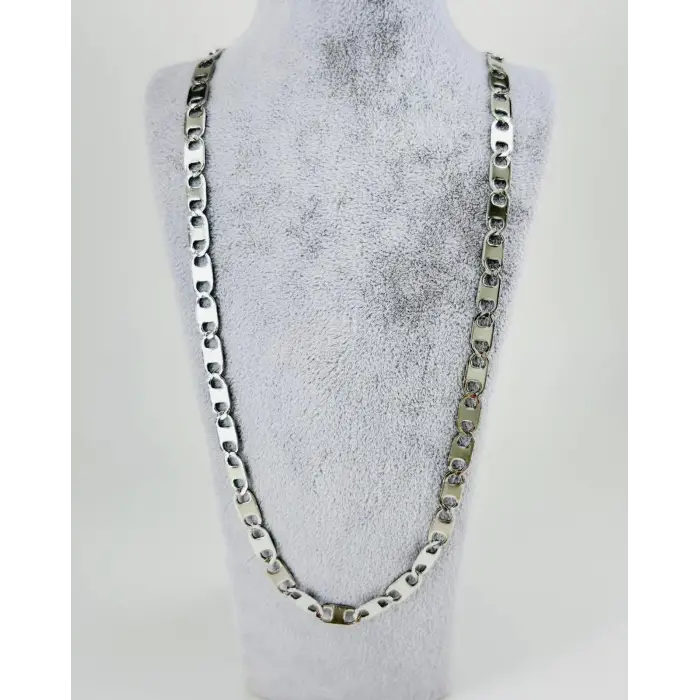 Rodyum Çelik Erkek Kolye 60 Cm - Ekl0017
