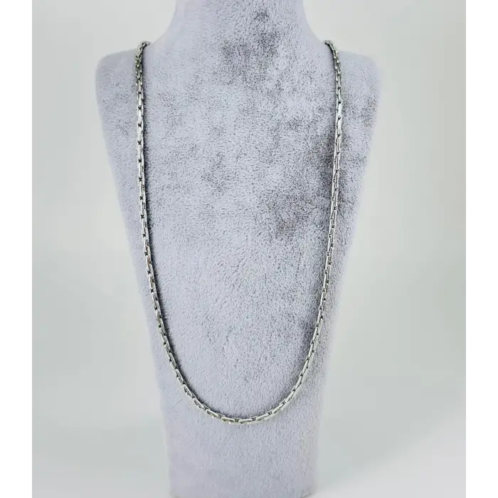 Rodyum Çelik Erkek Kolye 60 Cm - Ekl0021
