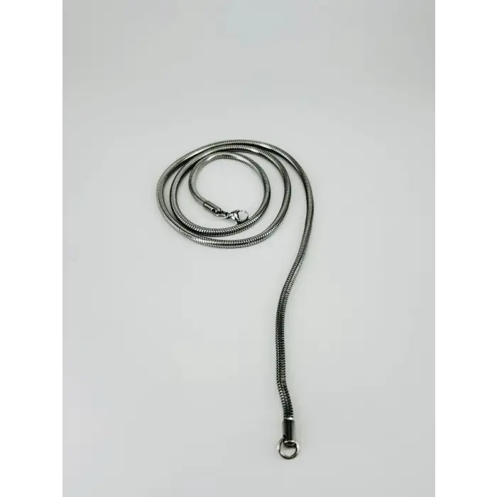 Rodyum Çelik Erkek Kolye 60 Cm - Ekl0020