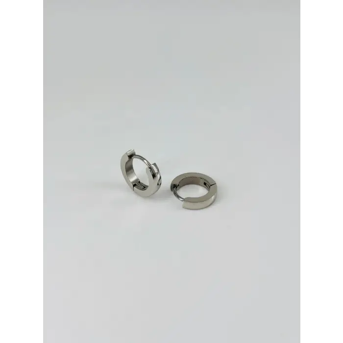 Rodyum   Çelik Erkek Küpe Çap (9 Mm) Kalınlık (3 Mm) - Ekp0040
