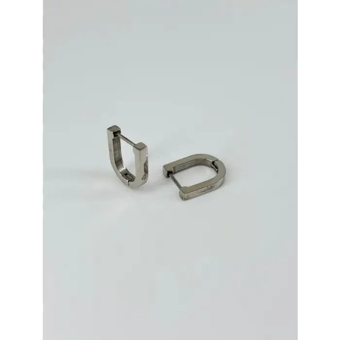 Rodyum Çelik Erkek Küpe Çap (9 Mm) Kalınlık (3 Mm) - Ekp0017