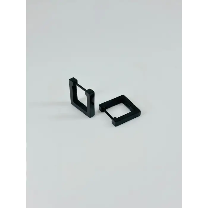 Siyah  Çelik Erkek Küpe Çap (9 Mm) Kalınlık (3 Mm) - Ekp0024