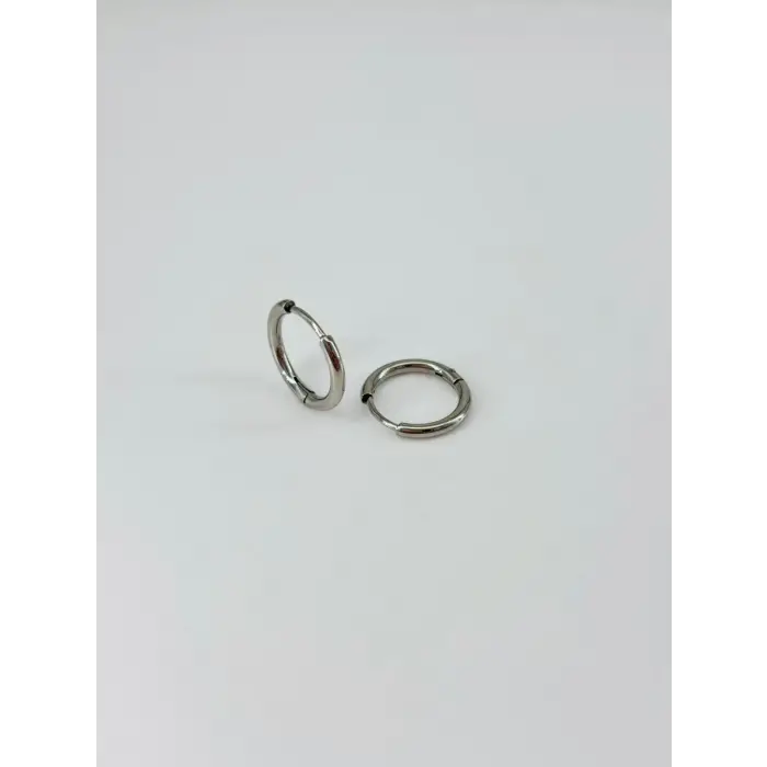 Rodyum   Çelik Erkek Küpe Çap (12 Mm) Kalınlık (2 Mm) - Ekp0027