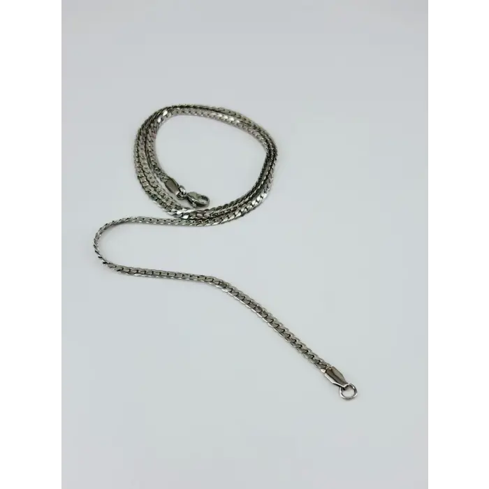 Rodyum Çelik Erkek Kolye 60 Cm - Ekl0034